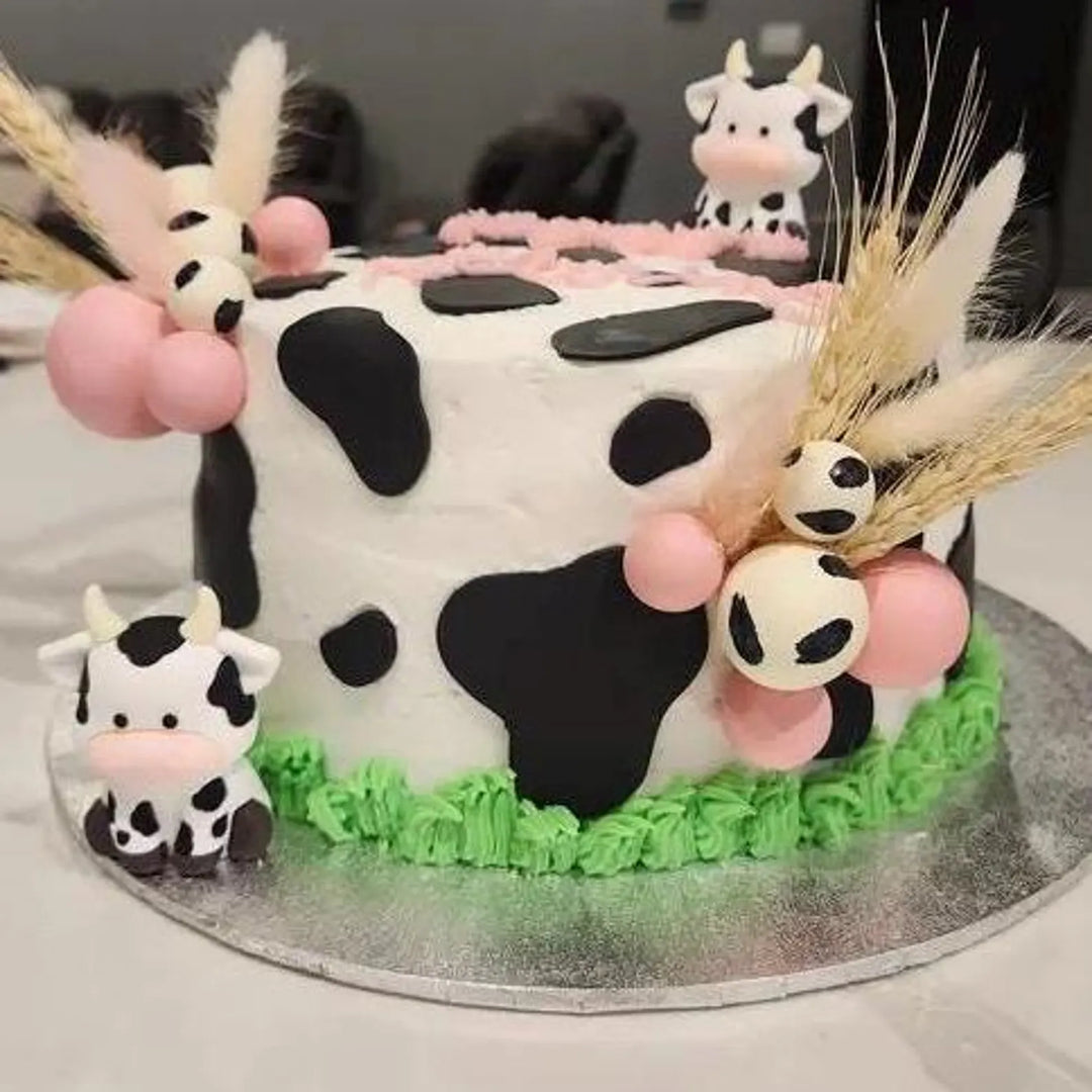 12 X-Large Cow Spots | Black - Cake Toppers