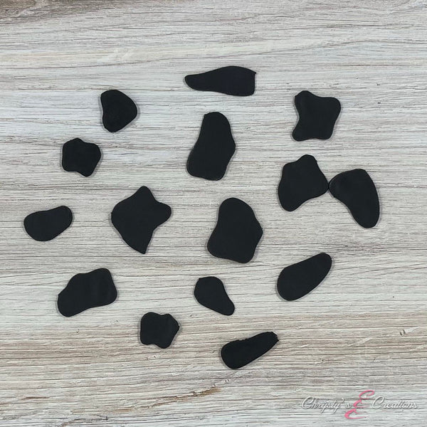 24 Cow Spots | Black - Cake Toppers