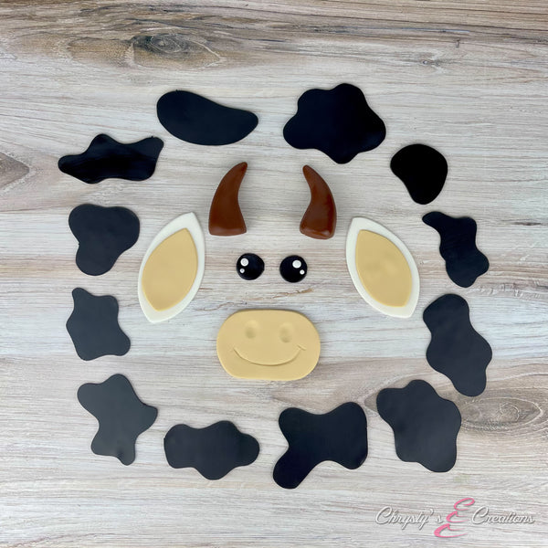 Cow Face Fondant Topper Set – Build-Your-Own Design!