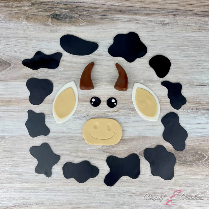 Cow Face Fondant Topper Set – Build-Your-Own Design!