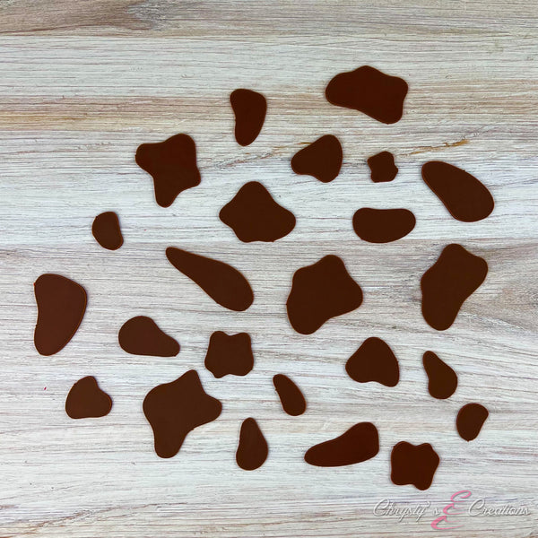 24 Cow Spots | Brown - Cake Toppers