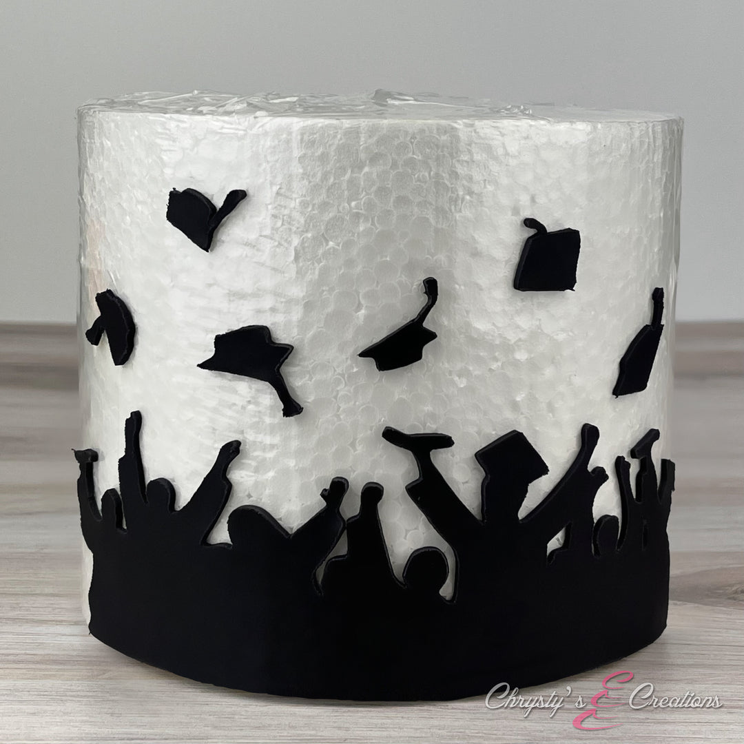 Graduation Silhouette Cake Wrap