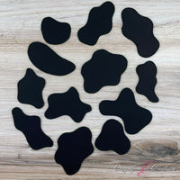 12 X-Large Cow Spots | Black - Cake Toppers