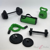 Gym Equipment Cake Toppers